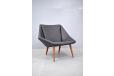 Rare 1950s design Danish easy chair in black leather