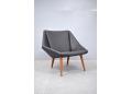 Rare easy chair with teak legs | New black leather - view 3