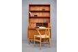 Teak writing desk wall unit with sliding doors | Johannes Sorth - view 3