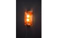 Unique wall light with cast glass shade created by danish artist