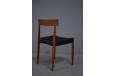 Mogens Kold produced dining chair with unique refurbished black papercord seat designed by Arne Hovmans Oslen