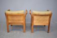 Compact vinatge rosewood armchair with rattan sides produced by CFC Silkeborg