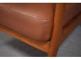 Beautiful vintage leather upholstered sprung cushions are original
