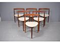 Set of 6 chairs all with NEW foam padding and wool fabric upholstery
