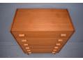 1956 design chest of 6 drawers on light-wood tapering round legs. 