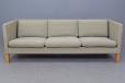 3 Seater compact frame sofa in grey fabric upholstery