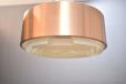 Plastic diffuser & aluminium & copper shade on vintage design pendant light.