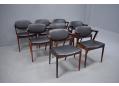 8 rosewood dining chairs designed by Kai Kristiansen.