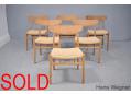 Hans Wegner set of 6 oak dining chairs | Model CH23