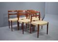 6 vintage rosewood GARMI dining chairs with oatmeal colour upholstery