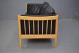 3 Seater black leather sofa with beech frame | Stouby - view 7