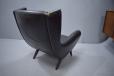 Illum Wikkelso vintage black leather armchair 1961 - view 5