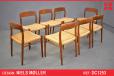 Set of 8 vintage model 75 dining chairs | Niels Moller - view 1