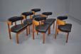 Vintage cherry wood and black leather armchair model BM3245  - Borge Mogensen design