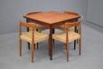 Vintage teak square top dining table with 2 pull out leaves