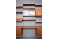 Randers Mobelfabrik production PS SYSTEM in vintage teak spanning 3 bays wide