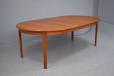 Vintage circular dining table in teak on triangular legs - view 7