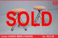 Vintage tripod stool with NEW upholstered seat pad - view 1