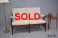 Small 2 seat sofa with mahogany show frame made by Farsttrup - view 1