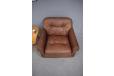 1970s retro leather armchair in chocolate brown colour
