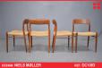 Niels Moller design set of 4 vintage teak dining chairs model 75 - view 1
