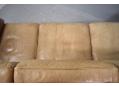 3 seat low sofa in ox leather with Danish box frame