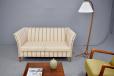 Cream stripe 2 seat box sofa made in denmark 1940s