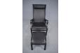 Modern Danish design armchair with high back and matching footstool 