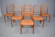Set of 6 vintage rosewood dining chairs with high ladder back designed by Niels Moller