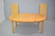 Omann Junior Mobelfabrik vintage light oak dining table with 3 extra leaves