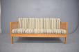 Erik O Jorgensen 2 seat sofa with beech showframe and striped upholstery - view 2