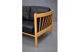 2 Seater black leather sofa with beech frame | Stouby - view 7