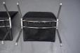 Pair of PK22 easy chairs in steel and black leather produced 2000 by Fritz Hansen for sale