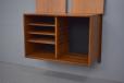 Modular wall mounted storage system in teak designed by Poul Cadovius - view 8
