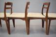 Vintage rosewood frame dining chairs with cream upholstery by Chr Jessen Mobelfabrik