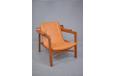 Stunning FIRE PLACE chair in tan leather and cherry. Edvard Kindt Larsen design - view 2