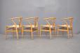 Set of 4 solid oak frame wishbone chairs Model CH24 produced by Carl Hansen