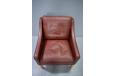 vintage armchair in red italian leather and oak legs designed 1962 by Borge Mogensen