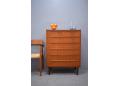 Vintage Danish 6 drawer teak chest with lip handles. SOLD