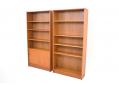 Tall bookcase in teak with sliding doors & adjustable shelves made in Denmark.