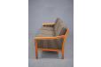 Modern Danish design 3 seater with striped upholstery and slim frame in cherry - view 4
