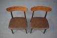 Dining chairs in beech with brown vinyl upholstery