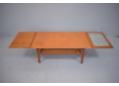 Extendable vintage teak coffee table with 2 draw leaves -Made by TRIOH