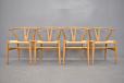 Set of 4 Wishbone chairs model ch24 designed by Hans Wegner 1950