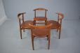 Model 4340 dining chairs by hans wegner in original brown leather upholstery