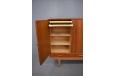 Vintage teak small sideboard cabinet with locking doors - view 6