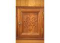 Central compartment door carved with initials E E W, Rear of door carved 1952