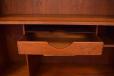 cupboard door base ry16 unit in teak with ry15 top unit featuring shelving and desk