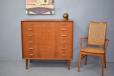 Vinatge teak 6 drawer chest with cup handles by Gunni Omann