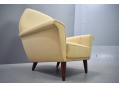 High back reupholstery project armchair made in Denmark.